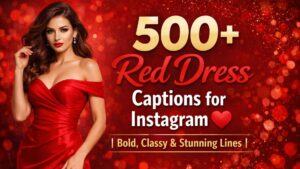 500+ red dress captions for Instagram. Bold, classy, cute, and trendy lines perfect for selfies, parties, and every stylish moment. ❤️
