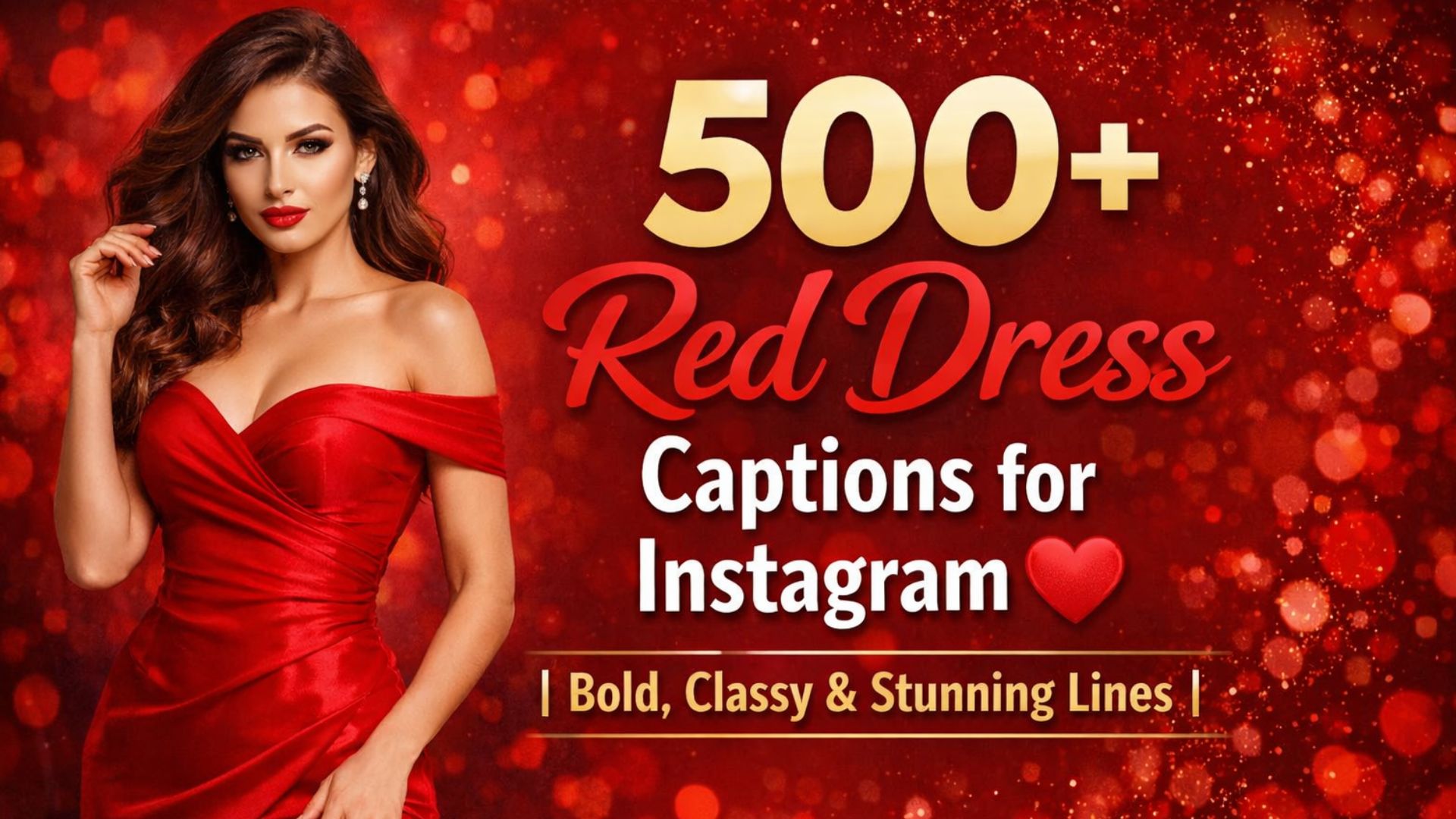 500+ red dress captions for Instagram. Bold, classy, cute, and trendy lines perfect for selfies, parties, and every stylish moment. ❤️