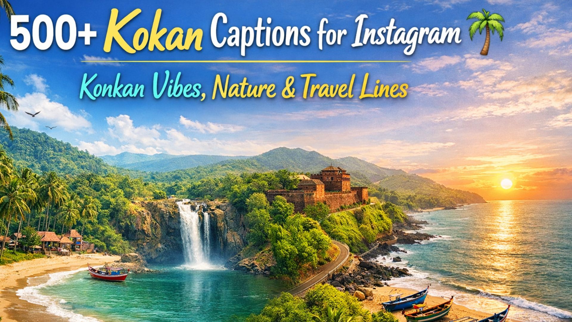 Best Kokan captions for Instagram. Short, funny, aesthetic, travel, and nature captions to match Konkan vibes and coastal memories 🌴🌊
