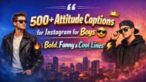 500+ Attitude Captions for Instagram for Boys 😎 | Bold, Funny & Cool Lines