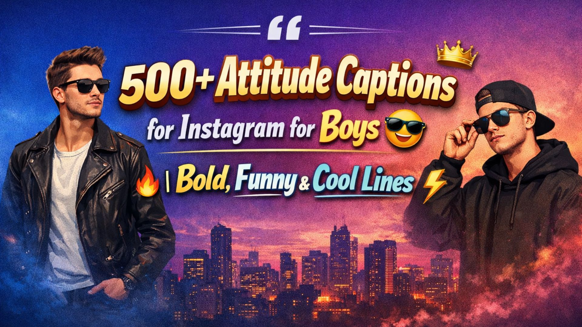 500+ Attitude Captions for Instagram for Boys 😎 | Bold, Funny & Cool Lines