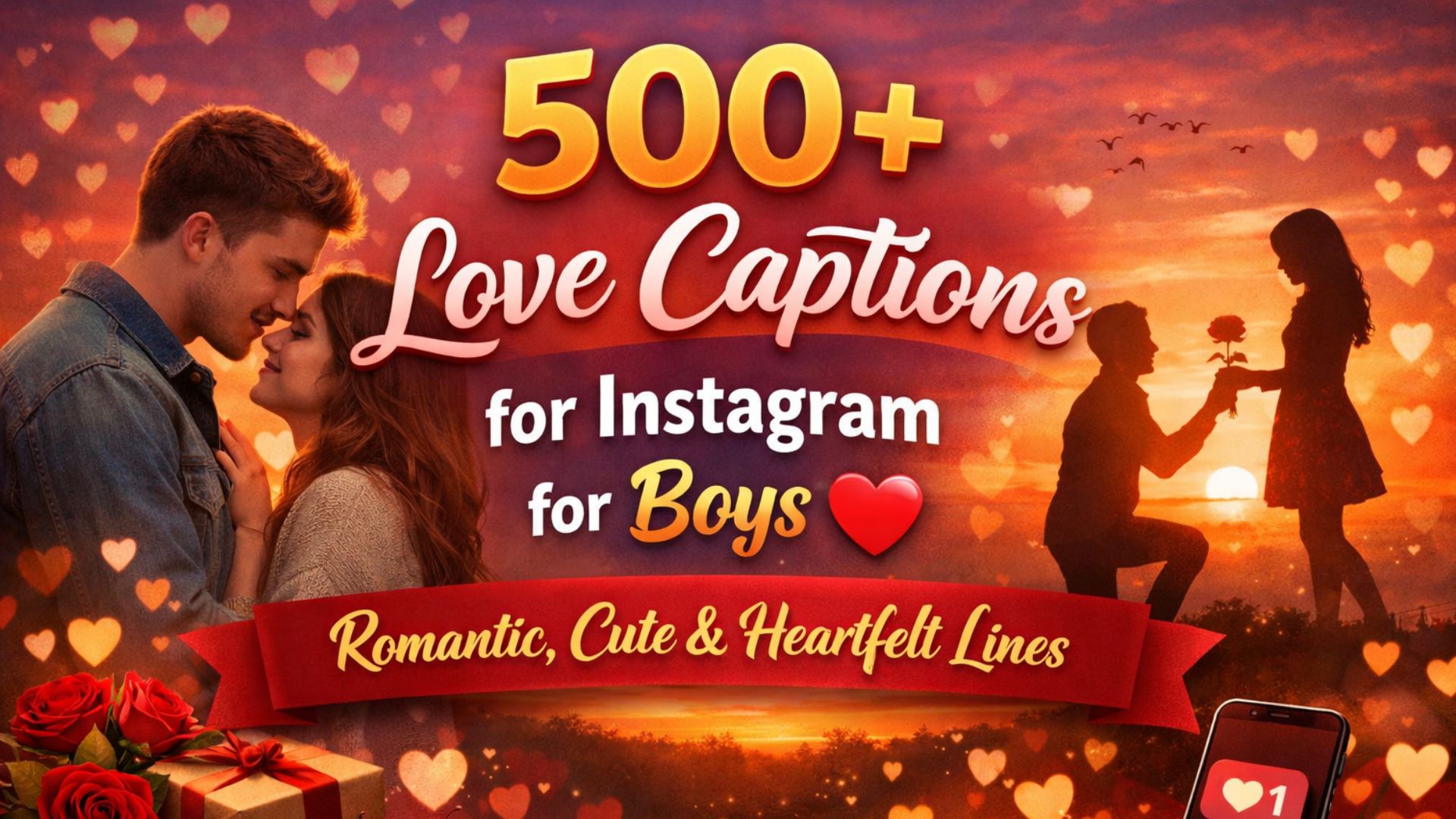 500+ Love Captions for Instagram for Boys ❤️ | Romantic, Cute & Heartfelt Lines