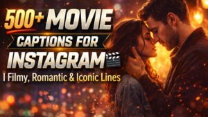 500+ movie captions for Instagram. Filmy, romantic, funny, and aesthetic lines to make your cinema posts stand out easily.