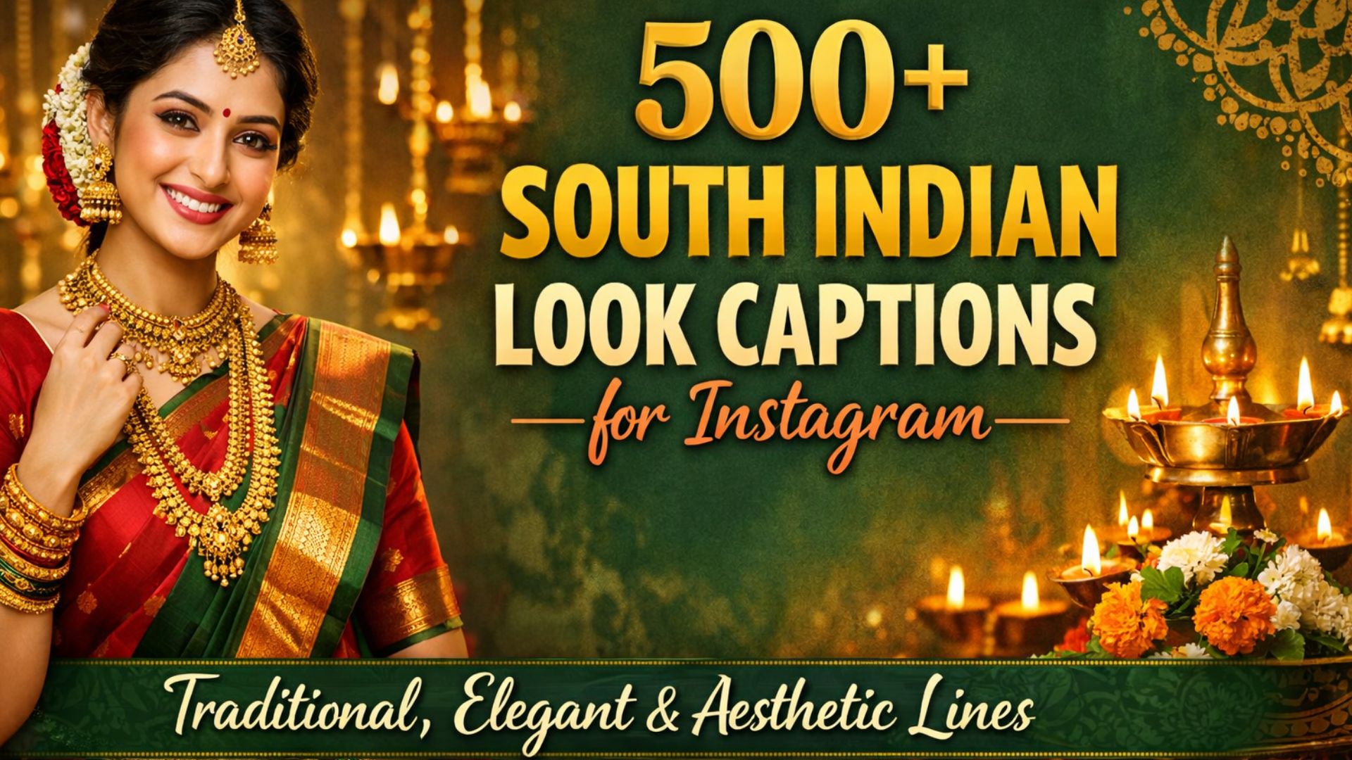 500+ South Indian Look Captions for Instagram | Traditional, Elegant & Aesthetic Lines