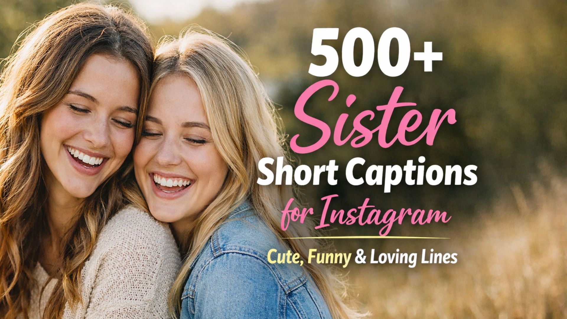500+ Sister Short Captions for Instagram Cute, Funny & Loving Lines