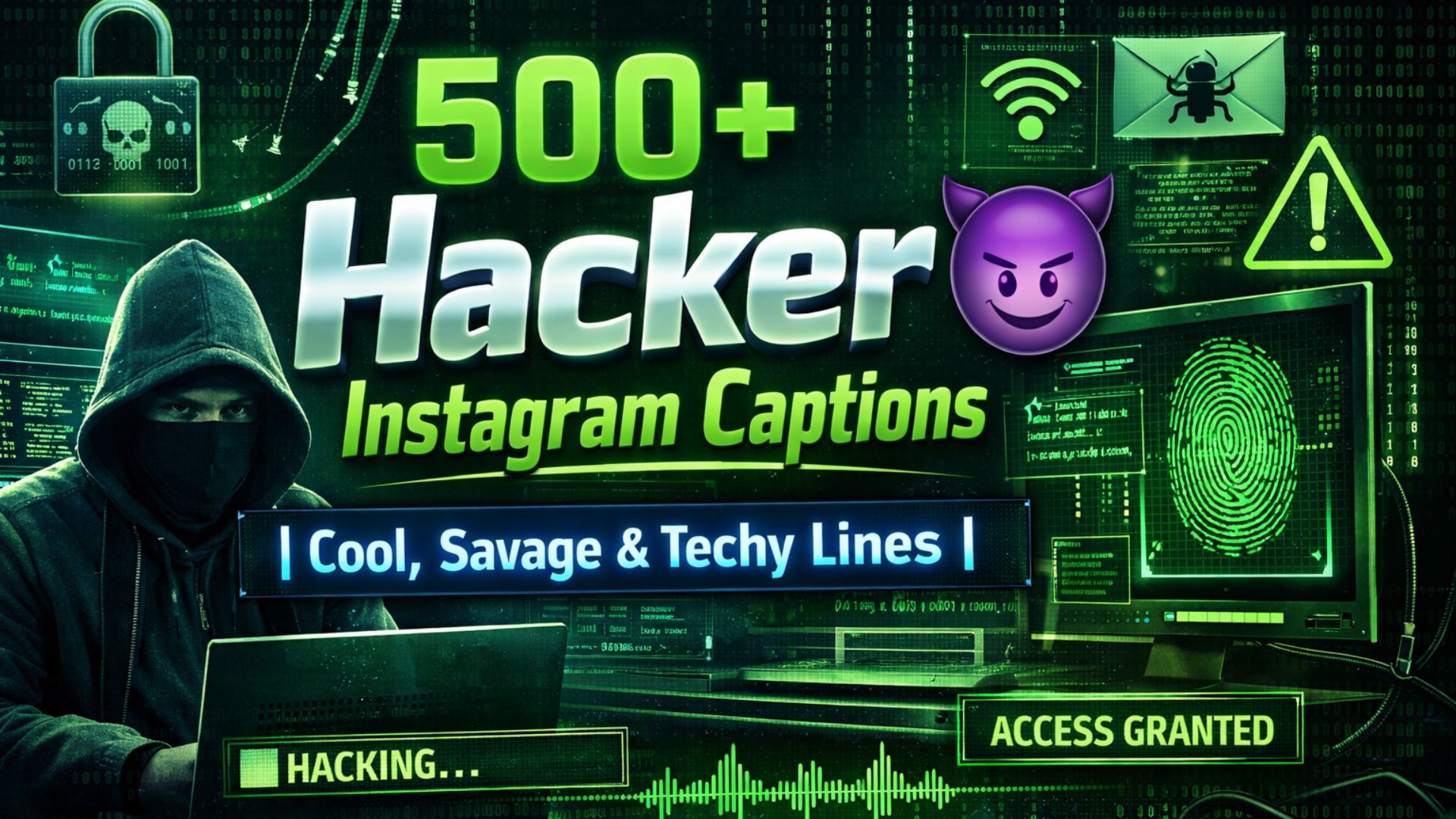 💻 500+ Hacker Instagram Captions 😈 | Cool, Savage & Techy Lines