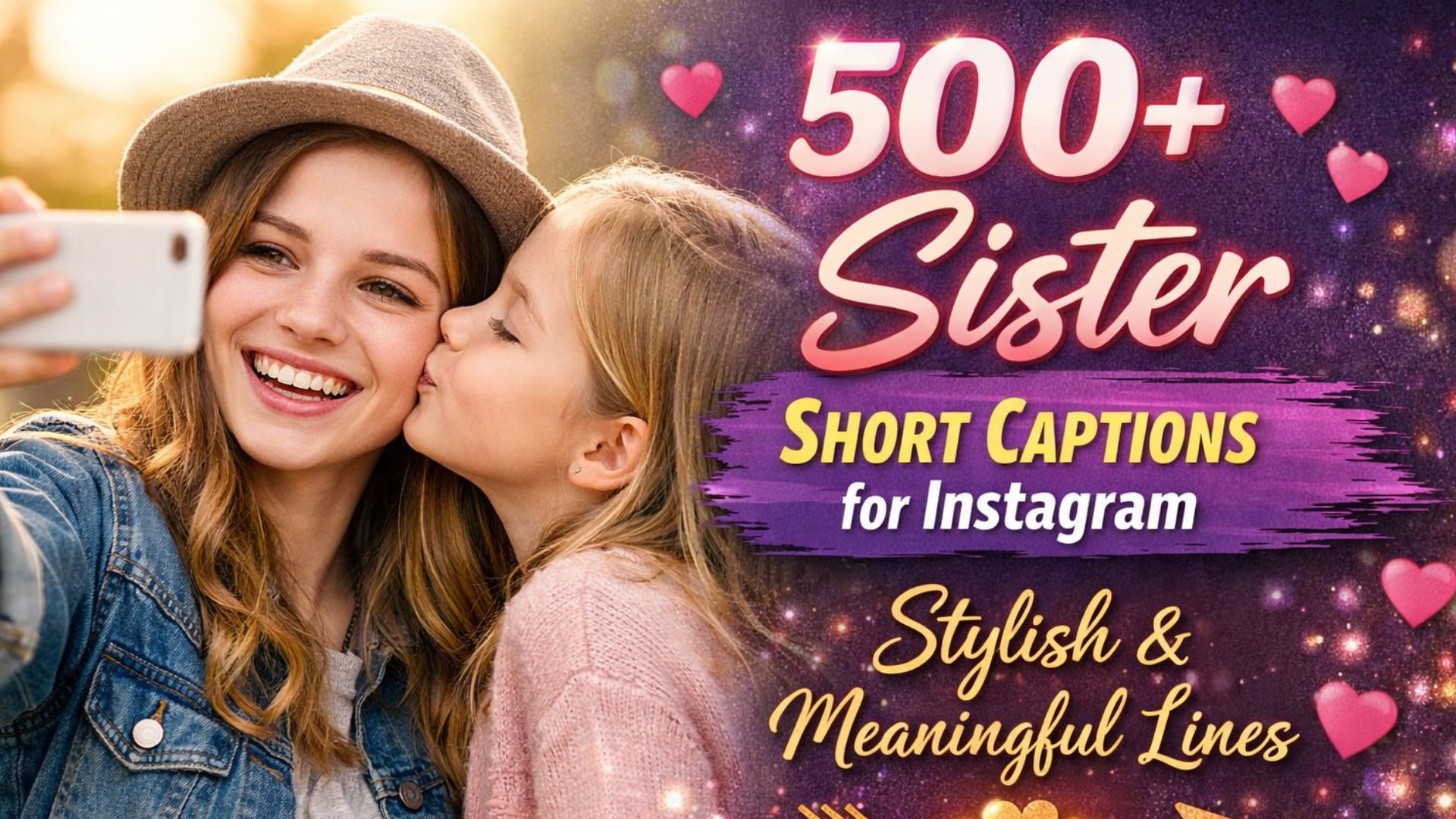 500+ Sister Short Captions for Instagram | Stylish & Meaningful Lines